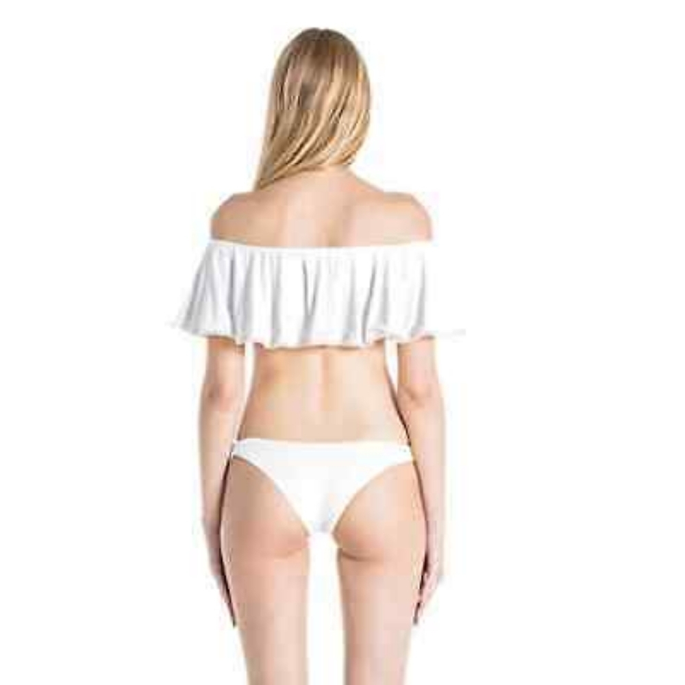 Off-Shoulder Ruffle Bikini Set - White - Picture 5 of 5